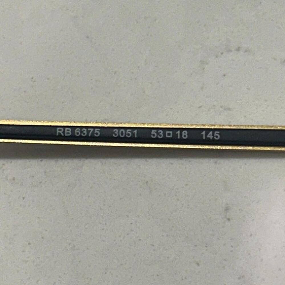 Ray-Ban Eyeglasses RB 6375 3051 Black/Gold Metal Frames Only - Picture 7 of 9